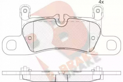 R BRAKE rb1987203 -  Комплект тормозных колодок, дисковый тормоз
